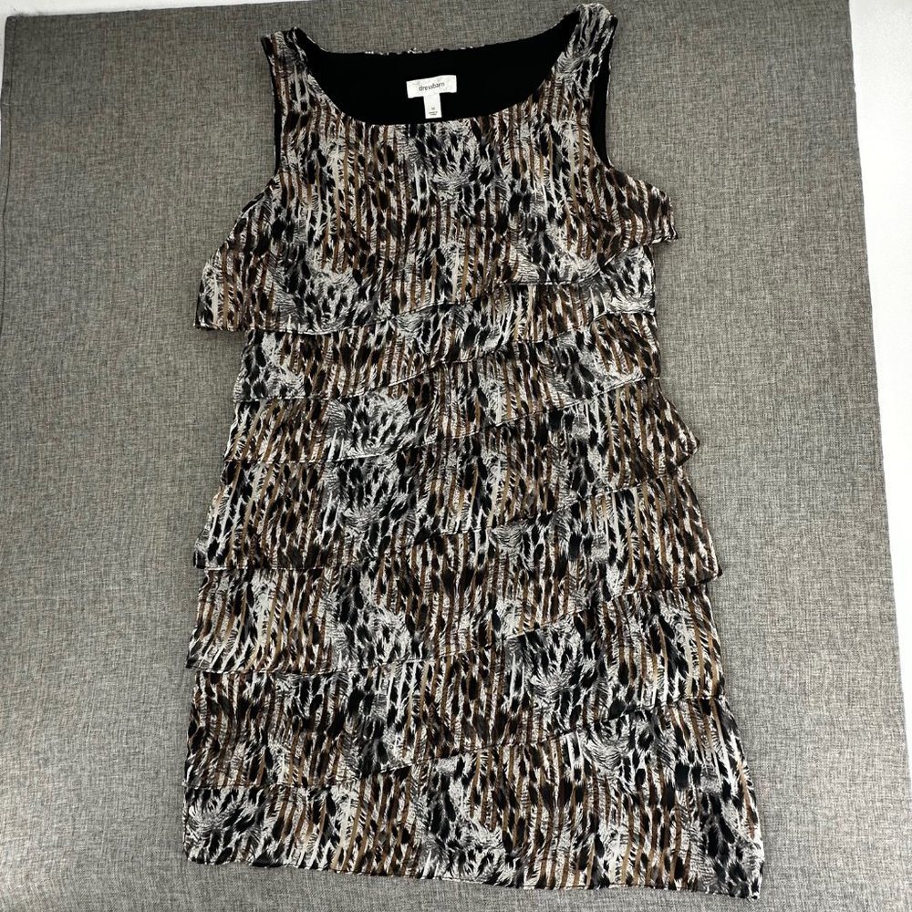 Dressbarn Tiered Dress Sleeveless size 10 Polyester Lined Evening Party Wear